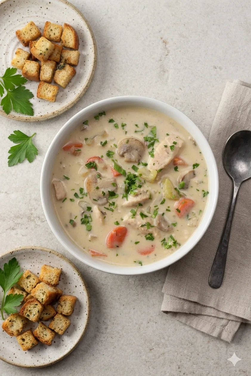 Creamy Chicken & Mushroom Soup