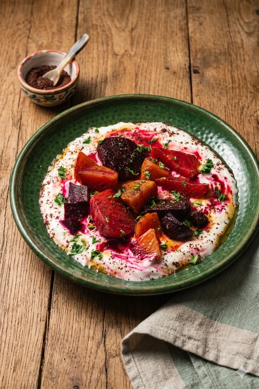 Cumin-Roasted Beetroot & ‎Labne