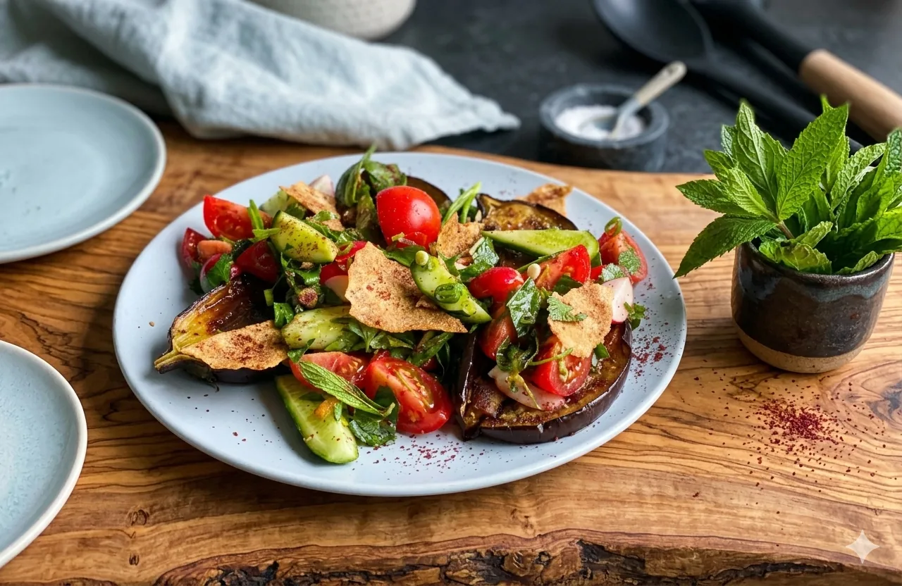 Smoky Eggplant Fattoush