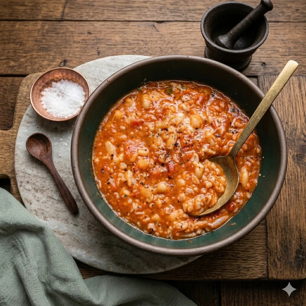 Spiced Tomato & Orzo Soup